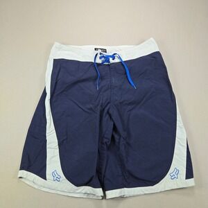 Fox Racing Board Shorts Surf Athletic Colorblock Navy Blue White Mens Size 32